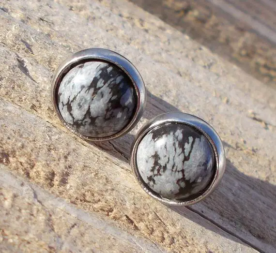 Snowflake Obsidian Earrings,gemstone Stud Earrings,crystal Stud Earrings,boho Earrings,fashion Stud Earrings,rocks,gems,stones,minerals