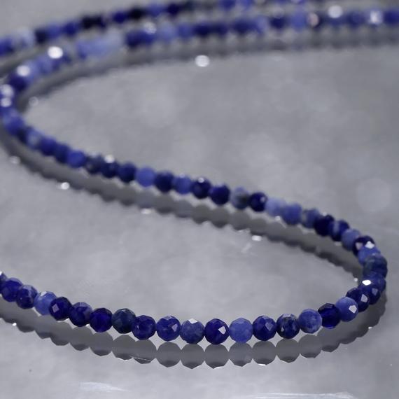 Sodalite Necklace Natural Sodalite Gemstone Necklace Sodalite Jewelry Blue Stone Necklace Gift For Mom Birthday Gift Anniversary Gift