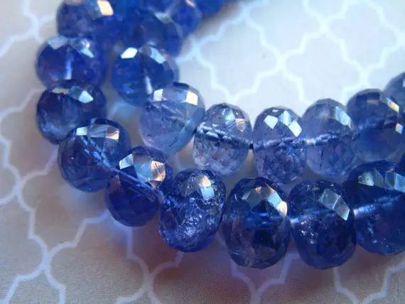 Tanzanite Rondelles Beads Gemstone Rondelle / Luxe Aaaa, 5-6 Mm, Faceted, Periwinkle Blue / December Birthstone Brides Bridal 56