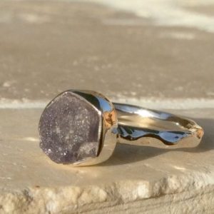 Shop Tanzanite Rings! Blue Raw Stone Ring, Tanzanite Silver Ring, Rough Gemstone Ring, Natural Stone Silver Ring | Natural genuine Tanzanite rings, simple unique handcrafted gemstone rings. #rings #jewelry #shopping #gift #handmade #fashion #style #affiliate #ad