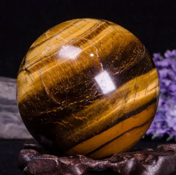 2.24"yellow Large Tiger's Eye Sphere/natural Tiger's Eye Ball/tumbled Tiger's Eye /energy Stone /decoration-1point-57mm-268g