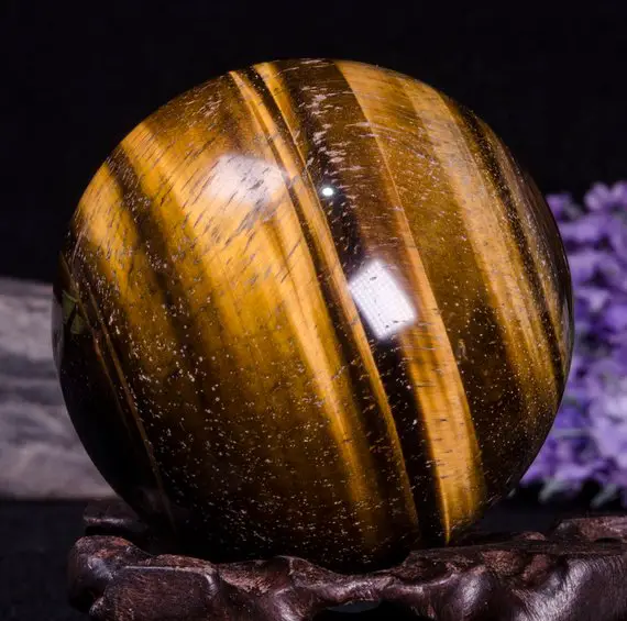 2.3" Tiger's Eye Sphere /natural Tiger's Eye Ball/tumbled Tiger's Eye /energy Stone /decoration-1point-59mm-277g