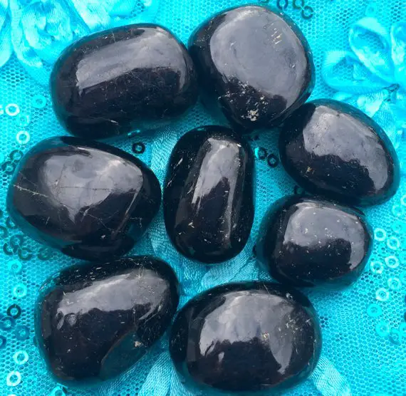 Tumbled Black Tourmaline, Crystal Grid, Pagan Altar, Chakra, Reiki, Full Moon Charged, Use In Tarot Reading, Magic, Spellwork!