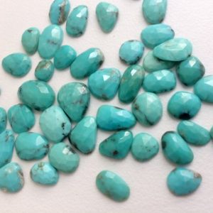 Shop Turquoise Cabochons! 8-11mm Arizona Turquoise Rose Cut Cabochons, Natural Arizona Turquoise Flat Back Faceted Cabochons For Jewelry (5pcs To 10Pcs Options) | Natural genuine stones & crystals in various shapes & sizes. Buy raw cut, tumbled, or polished gemstones for making jewelry or crystal healing energy vibration raising reiki stones. #crystals #gemstones #crystalhealing #crystalsandgemstones #energyhealing #affiliate #ad