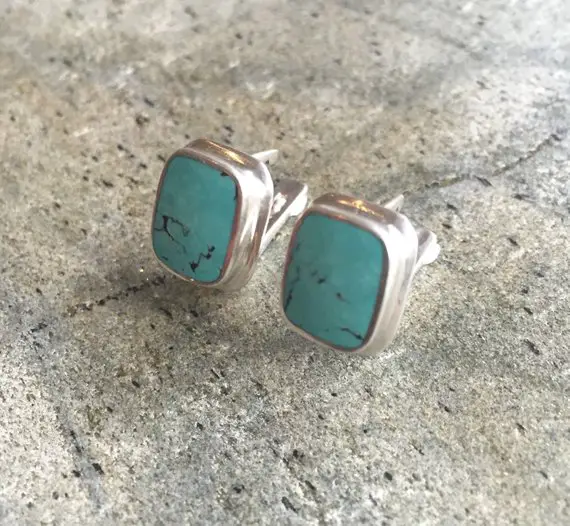 Turquoise Earrings, Natural Turquoise, Sleeping Beauty, January Birthstone, Real Turquoise, Solid Silver, Pure Silver, Sleeping Beauty Studs