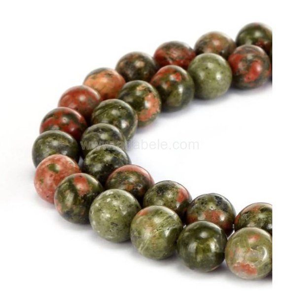 U Pick 1 Strand/15" Top Quality Natural Green Unakite Jasper Gemstone 4mm 6mm 8mm 10mm Round Loose Healing Crystal Beads For Jewelry Making