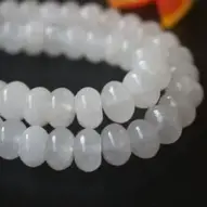 White Jade Faceted Rondell Beads 8mm 15-16 Long