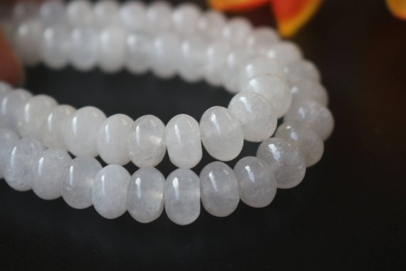 White Jade Rondelle Beads,4x6mm 5x8mm, Rondelle Malaysian White Jade Beads Supply,15" Strand