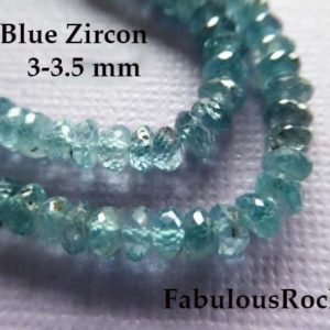 Shop Zircon Beads! 10-100 pcs / BLUE ZIRCON Roundel Gemstone Beads, AAA, 3.5-4 mm, Natural, Faceted, December birthstone, like blue diamonds 34 brr solo | Natural genuine faceted Zircon beads for beading and jewelry making.  #jewelry #beads #beadedjewelry #diyjewelry #jewelrymaking #beadstore #beading #affiliate #ad