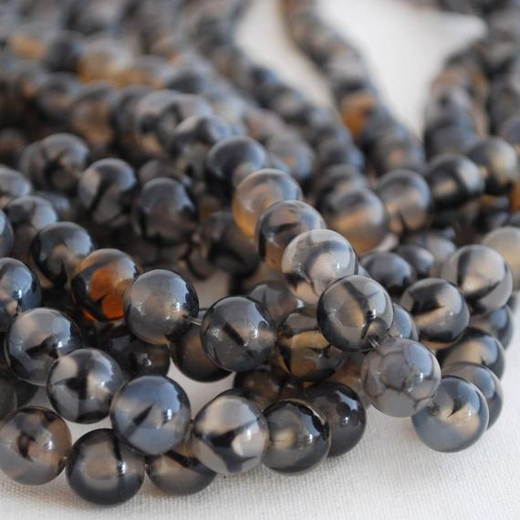 Spider Agate Round Beads - 4mm, 6mm, 8mm, 10mm Sizes - 14" Strand - Gemstone Beads For Jewellery Making | Crystal Beads