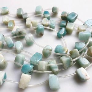 Shop Amazonite Chip & Nugget Beads! Natural Amazonite Smooth Nugget Beads Approx 10x14mm 15.5" Strand | Natural genuine chip Amazonite beads for beading and jewelry making.  #jewelry #beads #beadedjewelry #diyjewelry #jewelrymaking #beadstore #beading #affiliate #ad