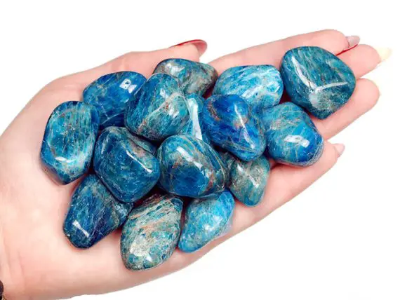 Blue Apatite Tubmed Stone, Blue Apatite, Tumbled Stones, Crystals, Stones, Gifts, Rocks, Gems, Gemstones, Zodiac Crystals, Healing Crystals