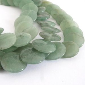 Shop Aventurine Bead Shapes! 16mm Green Aventurine Beads, 16mm Stacking Coin Aventurine Bead Strand, Full Strand, Natural Gemstone, 16mm Aventurine, Ave209 | Natural genuine other-shape Aventurine beads for beading and jewelry making.  #jewelry #beads #beadedjewelry #diyjewelry #jewelrymaking #beadstore #beading #affiliate #ad