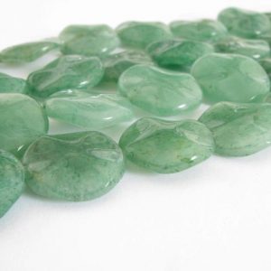 Shop Aventurine Bead Shapes! 18mm Green Aventurine Beads, 18mm Wavy Coin Aventurine Bead Strand, Full Strand, Green Gemstone Beads, 18mm Aventurine, Ave210 | Natural genuine other-shape Aventurine beads for beading and jewelry making.  #jewelry #beads #beadedjewelry #diyjewelry #jewelrymaking #beadstore #beading #affiliate #ad