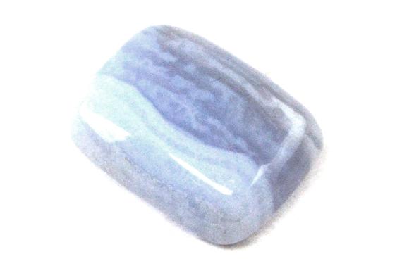 Blue Lace Agate Cabochon Stone (18mm X 14mm X 5mm) - Rectangle Cabochon Gemstone - Natural Agate