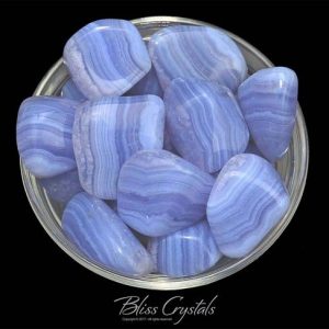 Shop Blue Lace Agate Stones & Crystals! 1 Blue Lace Agate Tumbled Stone (3 Sizes – L, XL, Jumbo) for Peace of Mind #BL03 | Natural genuine stones & crystals in various shapes & sizes. Buy raw cut, tumbled, or polished gemstones for making jewelry or crystal healing energy vibration raising reiki stones. #crystals #gemstones #crystalhealing #crystalsandgemstones #energyhealing #affiliate #ad