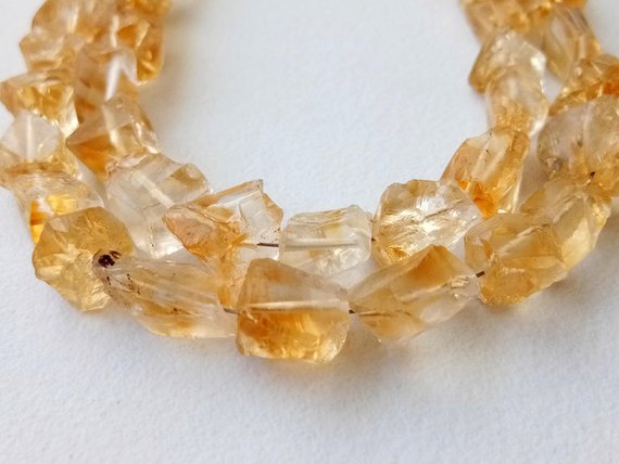 7-10mm Raw Citrine Stones, Natural Loose Raw Gemstone, Citrine Rough Beads, Citrine Rough Nuggets For Jewelry  (6in To 12in Options) - Dvp41