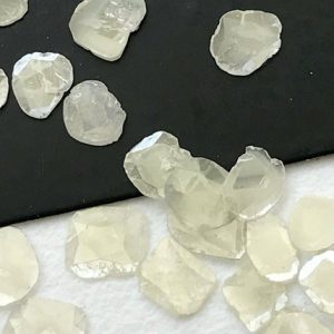 Shop Diamond Bead Shapes! 4-6mm White Grey Diamond Slices, Faceted White Grey Diamond Slice, Beautiful Diamond Polki Slice For Jewelry (0.5 Cts To 1 CT) – PUSPD79 | Natural genuine other-shape Diamond beads for beading and jewelry making.  #jewelry #beads #beadedjewelry #diyjewelry #jewelrymaking #beadstore #beading #affiliate #ad