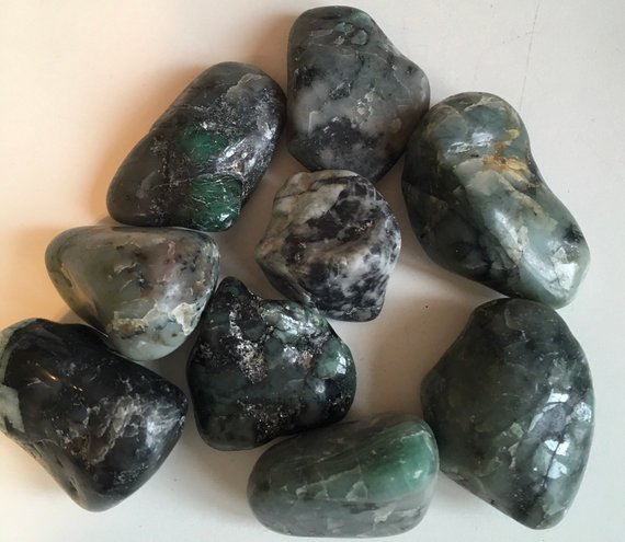 Emerald Extra Large Tumbled Stone, Inspiration Stone, Healing Stone, Healing Crystal, Chakra Stone, Spiritual Stone