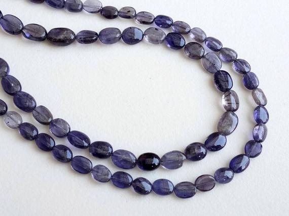 5-7mm Iolite Plain Oval Beads, Natural Iolite Plain Oval Beads, Blue Iolite Stones, 13 Inch Iolite For Jewelry (1st To 5st Options) - Pusdg4