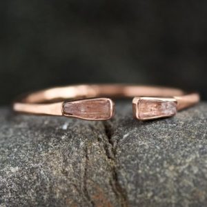 Adjustable Pink Kunzite Ring | Natural genuine Kunzite rings, simple unique handcrafted gemstone rings. #rings #jewelry #shopping #gift #handmade #fashion #style #affiliate #ad