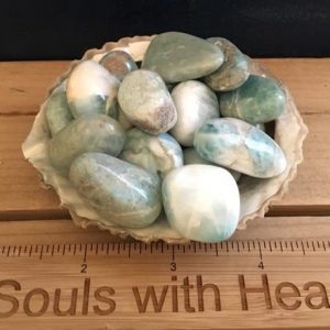 Larimar Stone, Small Tumbled Stone, Healing crystals and  stones, radiates love and peace and promotes tranquility | Natural genuine stones & crystals in various shapes & sizes. Buy raw cut, tumbled, or polished gemstones for making jewelry or crystal healing energy vibration raising reiki stones. #crystals #gemstones #crystalhealing #crystalsandgemstones #energyhealing #affiliate #ad