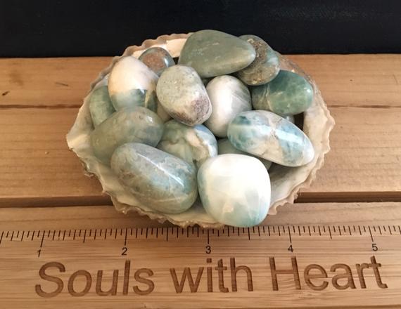 Larimar Stone, Small Tumbled Stone, Healing Crystals And  Stones, Radiates Love And Peace And Promotes Tranquility
