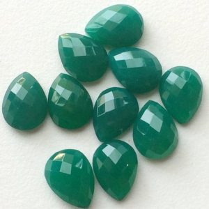 Shop Onyx Cabochons! 8x12mm Green Onyx Faceted Pear Cabochons, Green Onyx Rose Cut Cabochons, Calibrated Green Onyx Pear Flat Back (5Pcs To 20Pcs Options) | Natural genuine stones & crystals in various shapes & sizes. Buy raw cut, tumbled, or polished gemstones for making jewelry or crystal healing energy vibration raising reiki stones. #crystals #gemstones #crystalhealing #crystalsandgemstones #energyhealing #affiliate #ad