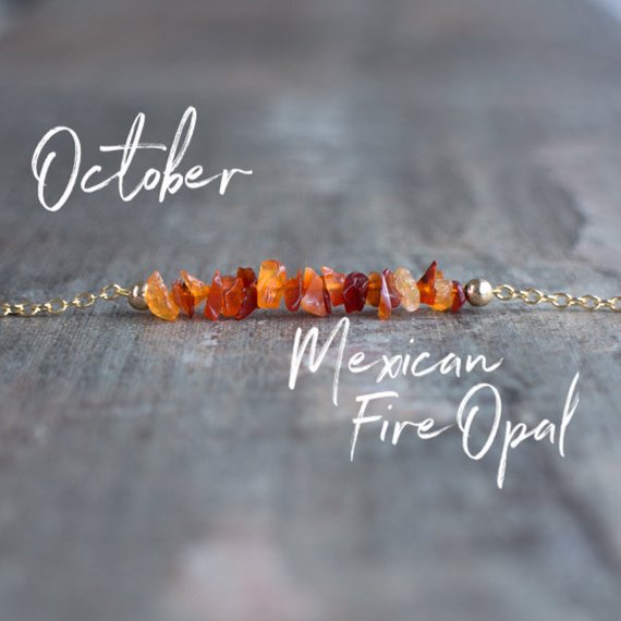 Mexican Fire Opal Necklace, Raw Opal Necklace, October Birthstone Jewelry, Crystal Necklaces For Women, Gifts For Her
