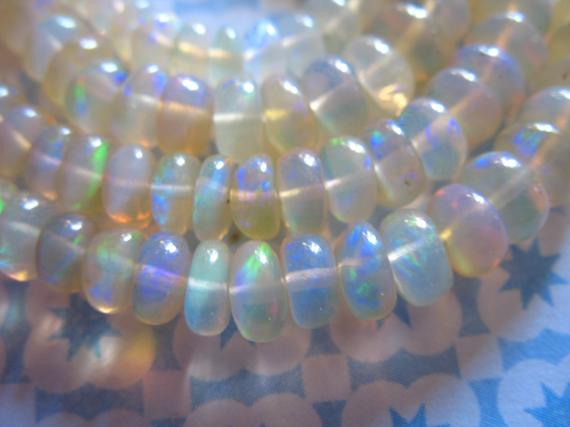 10-50 Pcs / 3-4 Mm, Ethiopian Opal Rondelles Beads, Welo Opal, Luxe Aaa, Smooth White Opal, Brides Bridal Weddings High End 34