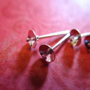 Shop Pearl Round Beads! Sterling Silver Pearl Post Earrings, Pin Peg and Pad Post w/ clutches, for half drilled button and round pearls, hp p65 – p5 | Natural genuine round Pearl beads for beading and jewelry making.  #jewelry #beads #beadedjewelry #diyjewelry #jewelrymaking #beadstore #beading #affiliate #ad