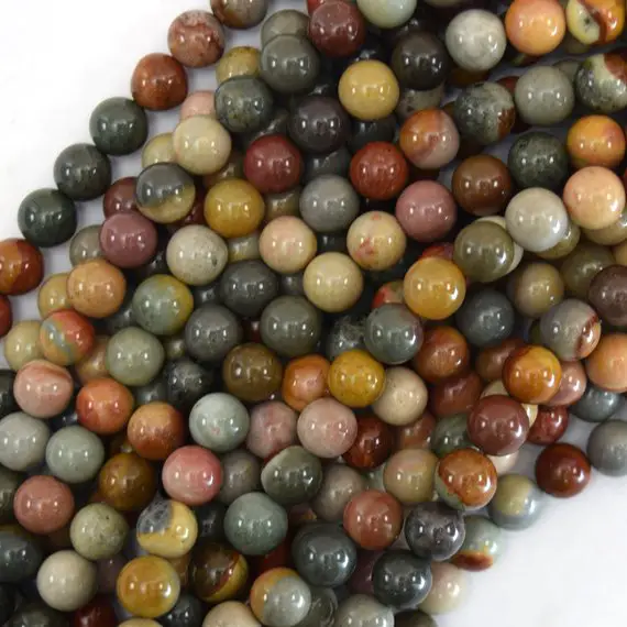Landscape Polychrome Picture Jasper Round Beads 15.5" 4mm 6mm 8mm 10mm 12mm