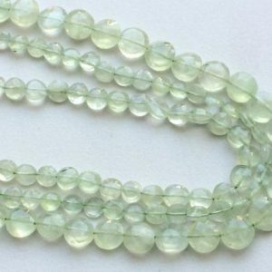 6-8mm Prehnite Faceted Coin Beads, Green Prehnite Faceted Coin Beads, Prehnite Coins, 13 Inches Prehnite  For Jewelry – RAMA122 | Natural genuine other-shape Gemstone beads for beading and jewelry making.  #jewelry #beads #beadedjewelry #diyjewelry #jewelrymaking #beadstore #beading #affiliate #ad