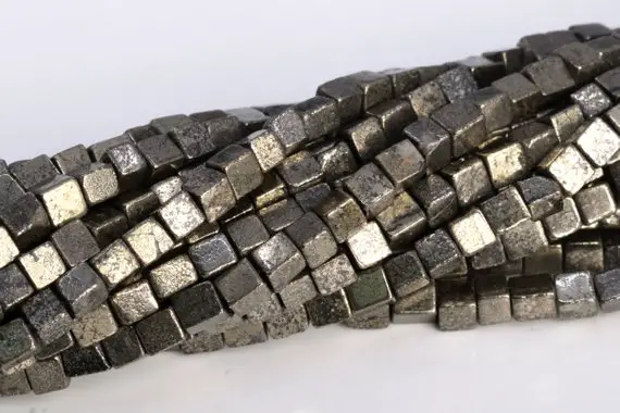 3mm Copper Pyrite Beads Cube Grade Aaa Genuine Natural Gemstone Full Strand Loose Beads 15.5" Bulk Lot Options (104776-1304)