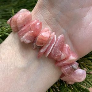 Shop Tumbled Rhodochrosite Crystals & Pocket Stones! RHODOCHROSITE BRACELET – Genuine Semiprecious Stone – Natural Tumbled Chips – Stretchable- Healing Crystal- Meditation Stone- From Argentina | Natural genuine stones & crystals in various shapes & sizes. Buy raw cut, tumbled, or polished gemstones for making jewelry or crystal healing energy vibration raising reiki stones. #crystals #gemstones #crystalhealing #crystalsandgemstones #energyhealing #affiliate #ad