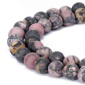 Shop Rhodonite Beads! Rhodonite Matte Round Beads 4mm 6mm 8mm 10mm 12mm 15.5"Strand | Natural genuine beads Rhodonite beads for beading and jewelry making.  #jewelry #beads #beadedjewelry #diyjewelry #jewelrymaking #beadstore #beading #affiliate #ad