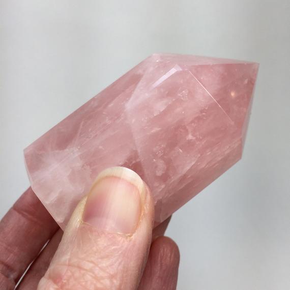 3" Rose Quartz Crystal Point - Polished Natural Crystal - Stone Tower - Healing Crystal - Meditation Crystal - Display - From Brazil - 169g