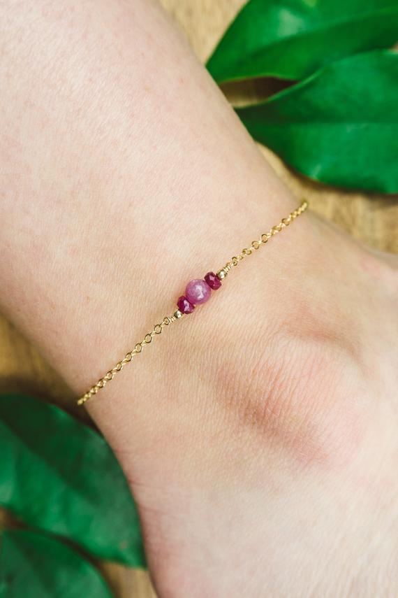 Ruby Ankle Bracelet. Ruby Anklet. Red Ruby Anklet. Handmade Jewelry. Gemstone Anklet. Crystal Anklet. July Birthstone Anklet