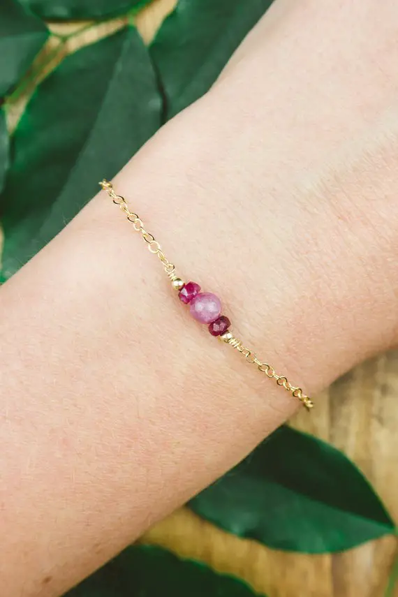 Ruby Bracelet. Ruby Bracelet. Red Ruby Bracelet. Handmade Jewelry. Gemstone Bracelet. Crystal Bracelet. July Birthstone Bracelet