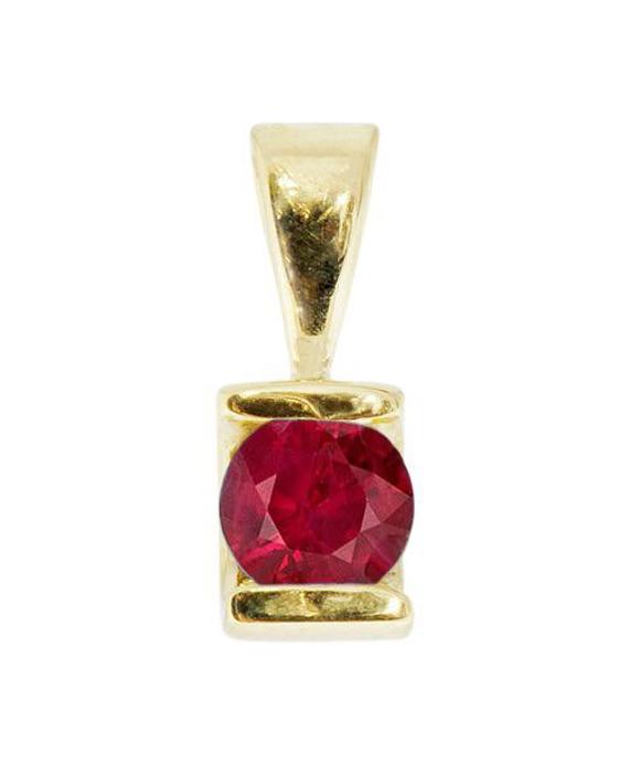 Ruby Necklace-ruby Solitaire Pendant-gold Pendant 14 K-gold Ruby Pendant-women Jewelry- Anniversary Gift-gift For Her-art Deco Pendant