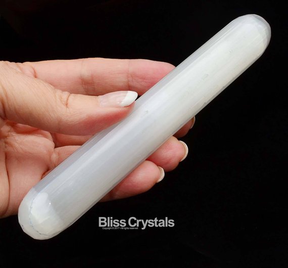 6" Selenite Wand Tapered Ends Crystal Massage Raw Crystal #sw29