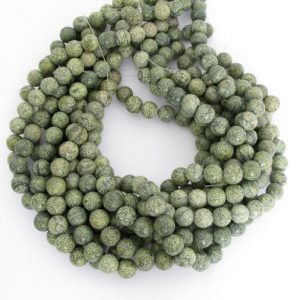 about 38 per strand Olive Serpentine Olive Jade Gemstone Beads Full strand of AAA Grade beads 10mm round beads on 15 inch strand
