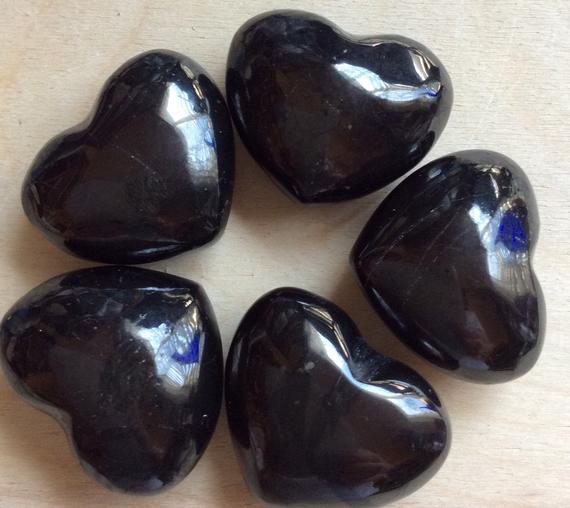 Shungite Small Puffy Gemstone Heart, Healing Stones, Healing Crystal,chakra Stones, Spiritual Stone, Small Stone