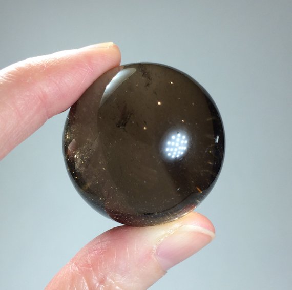 Smoky Quartz Sphere 39mm - Natural Crystal Ball - Polished Stone - Healing Crystal - Meditation Crystal - Display Stone - From Brazil - 79g