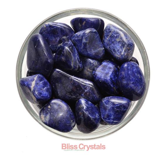 Beautiful Dark Blue Sodalite Tumbled Stones Intuition #sd01