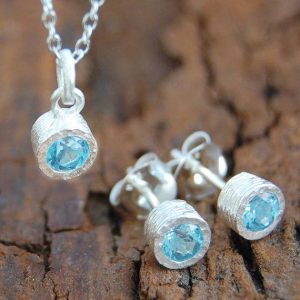 Shop Topaz Pendants! Blue Topaz November Birthstone Jewelry Set Sterling Silver Pendant Bridesmaid Jewelry Set Blue Topaz Necklace Topaz Earrings | Natural genuine Topaz pendants. Buy crystal jewelry, handmade handcrafted artisan jewelry for women.  Unique handmade gift ideas. #jewelry #beadedpendants #beadedjewelry #gift #shopping #handmadejewelry #fashion #style #product #pendants #affiliate #ad