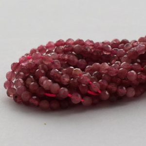 Shop Pink Tourmaline Beads! Natural Pink Tourmaline Semi-Precious Gemstone – FACETED – Round Beads – 2mm – 15" strand | Natural genuine beads Pink Tourmaline beads for beading and jewelry making.  #jewelry #beads #beadedjewelry #diyjewelry #jewelrymaking #beadstore #beading #affiliate #ad