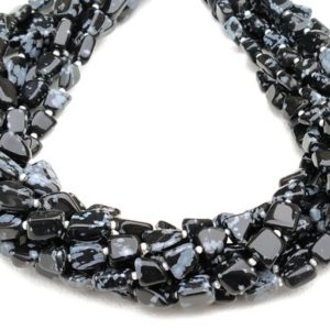 Shop Snowflake Obsidian Chip & Nugget Beads! AAA Quality 1 Strand Natural snowflake Obsidian Nuggets Shape,Smooth Beads,Size 7×9-9×10 MM Approx,14" Long Obsidian Gemstone Wholesale Rate | Natural genuine chip Snowflake Obsidian beads for beading and jewelry making.  #jewelry #beads #beadedjewelry #diyjewelry #jewelrymaking #beadstore #beading #affiliate #ad