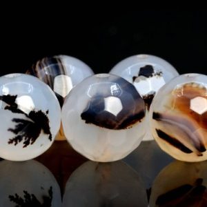 Shop Agate Faceted Beads! Genuine Natural Flower Agate Gemstone Beads 5-6MM Clear Micro Faceted Round AAA Quality Loose Beads (103845) | Natural genuine faceted Agate beads for beading and jewelry making.  #jewelry #beads #beadedjewelry #diyjewelry #jewelrymaking #beadstore #beading #affiliate #ad