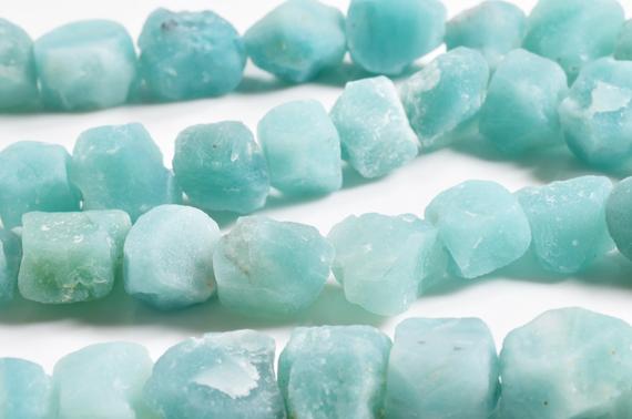 Full Strand(16")larger Amazonite Gravel/ Natural Amazonite Freeform Chunks / Rough Amazonite Nugget-1 Point Is Appx.10-15mm